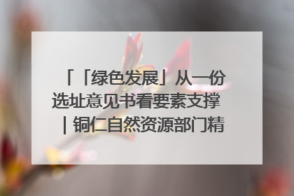 「绿色发展」从一份选址意见书看要素支撑｜铜仁自然资源部门精准服务助力项目落地