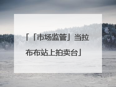 「市场监管」当拉布布站上拍卖台