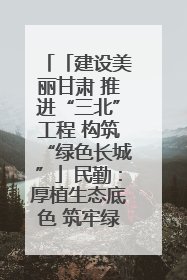 「建设美丽甘肃 推进“三北”工程 构筑“绿色长城”」民勤：厚植生态底色 筑牢绿色屏障