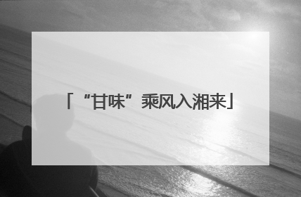 “甘味”乘风入湘来