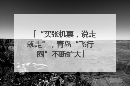 “买张机票，说走就走”，青岛“飞行圈”不断扩大