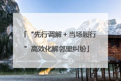 “先行调解＋当场履行”高效化解邻里纠纷