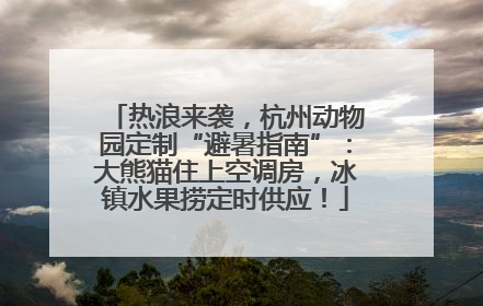 热浪来袭，杭州动物园定制“避暑指南”：大熊猫住上空调房，冰镇水果捞定时供应！