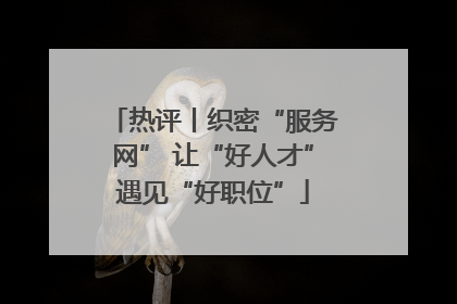 热评丨织密“服务网” 让“好人才”遇见“好职位”