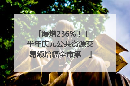 爆增236%！上半年庆元公共资源交易额增幅全市第一