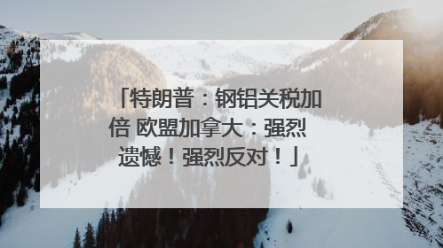 特朗普：钢铝关税加倍 欧盟加拿大：强烈遗憾！强烈反对！