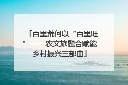 百里荒何以“百里旺”——农文旅融合赋能乡村振兴三部曲