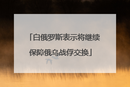 白俄罗斯表示将继续保障俄乌战俘交换