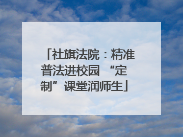 社旗法院：精准普法进校园 “定制”课堂润师生