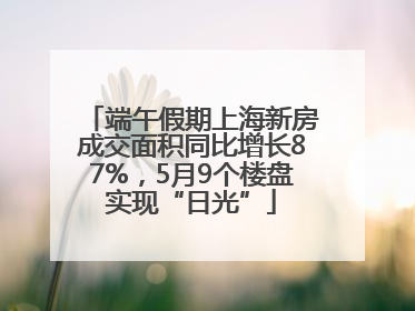 端午假期上海新房成交面积同比增长87%，5月9个楼盘实现“日光”