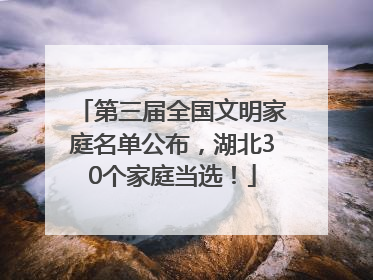 第三届全国文明家庭名单公布，湖北30个家庭当选！