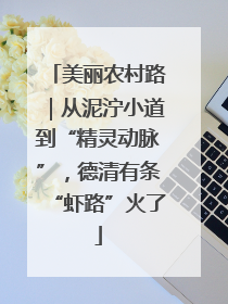 美丽农村路｜从泥泞小道到“精灵动脉”，德清有条“虾路”火了