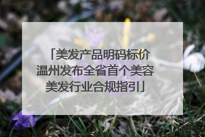 美发产品明码标价 温州发布全省首个美容美发行业合规指引