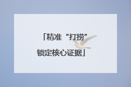 精准“打捞”锁定核心证据