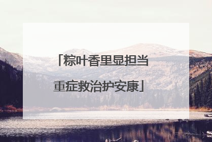 粽叶香里显担当 重症救治护安康