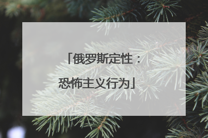 俄罗斯定性：恐怖主义行为