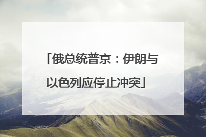 俄总统普京：伊朗与以色列应停止冲突