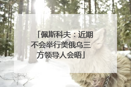 佩斯科夫：近期不会举行美俄乌三方领导人会晤