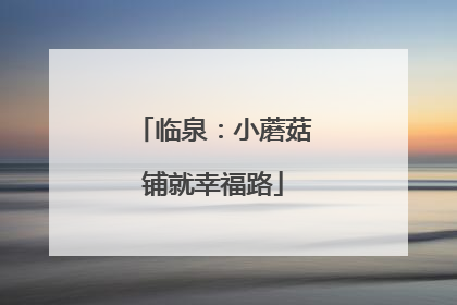 临泉：小蘑菇铺就幸福路