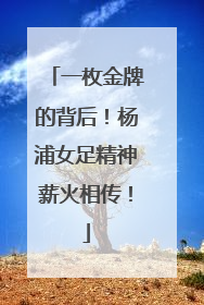 一枚金牌的背后！杨浦女足精神薪火相传！