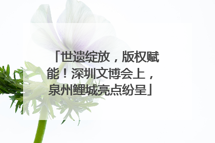 世遗绽放，版权赋能！深圳文博会上，泉州鲤城亮点纷呈
