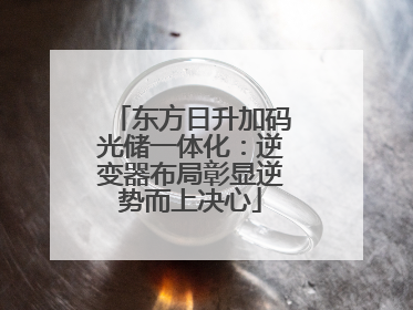 东方日升加码光储一体化：逆变器布局彰显逆势而上决心