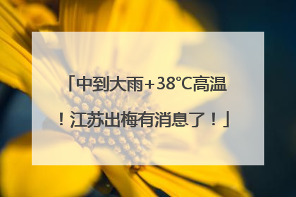 中到大雨+38℃高温！江苏出梅有消息了！