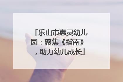 乐山市惠灵幼儿园：聚焦《指南》，助力幼儿成长