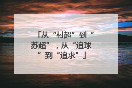 从“村超”到“苏超”，从“追球”到“追求”