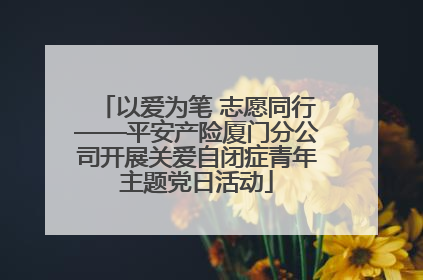 以爱为笔 志愿同行——平安产险厦门分公司开展关爱自闭症青年主题党日活动