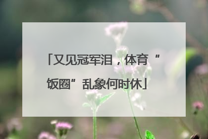 又见冠军泪，体育“饭圈”乱象何时休