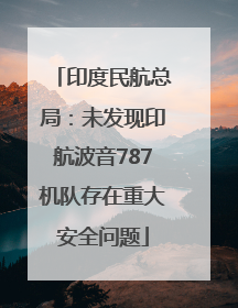印度民航总局：未发现印航波音787机队存在重大安全问题