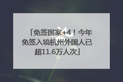 免签国家+4！今年免签入境杭州外国人已超11.6万人次