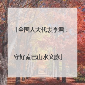 全国人大代表李君：守好秦巴山水文脉