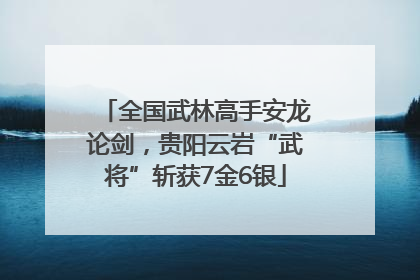 全国武林高手安龙论剑，贵阳云岩“武将”斩获7金6银