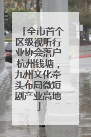 全市首个区级视听行业协会落户杭州钱塘，九州文化牵头布局微短剧产业高地