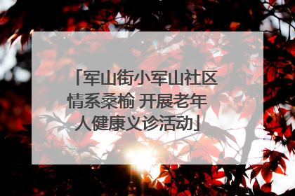 军山街小军山社区情系桑榆 开展老年人健康义诊活动