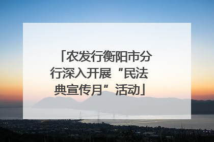 农发行衡阳市分行深入开展“民法典宣传月”活动