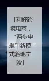 利好跨境电商，“两步申报”新模式落地宁波