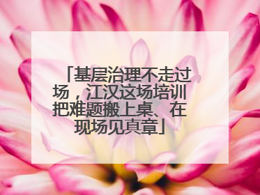 基层治理不走过场，江汉这场培训把难题搬上桌、在现场见真章
