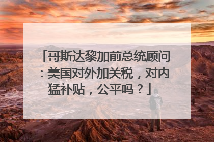 哥斯达黎加前总统顾问：美国对外加关税，对内猛补贴，公平吗？