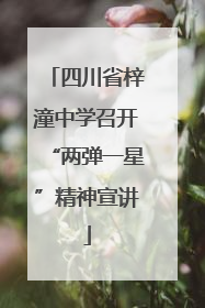 四川省梓潼中学召开“两弹一星”精神宣讲