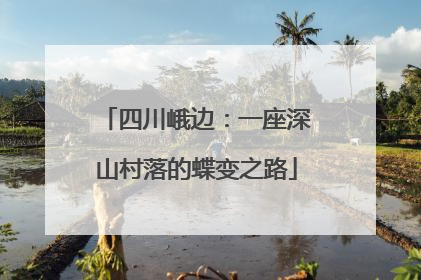 四川峨边：一座深山村落的蝶变之路