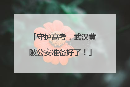 守护高考，武汉黄陂公安准备好了！