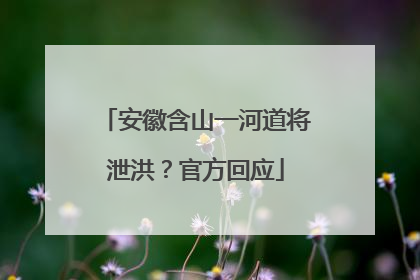 安徽含山一河道将泄洪？官方回应