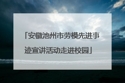 安徽池州市劳模先进事迹宣讲活动走进校园