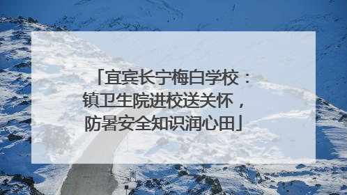 宜宾长宁梅白学校：镇卫生院进校送关怀，防暑安全知识润心田