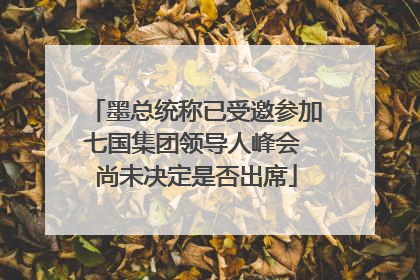 墨总统称已受邀参加七国集团领导人峰会 尚未决定是否出席