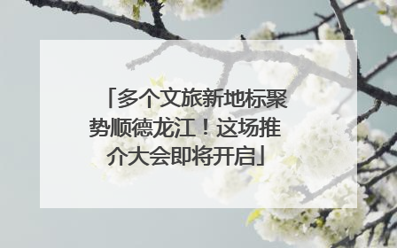多个文旅新地标聚势顺德龙江！这场推介大会即将开启