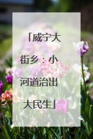 威宁大街乡：小河道治出大民生